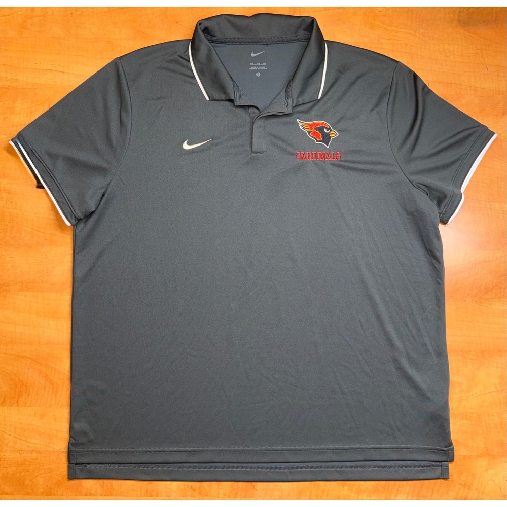 Nike Arizona Cardinals Dri-FIT Polo Shirt Womens XXL Gray Short Sleeve‎ Athletic